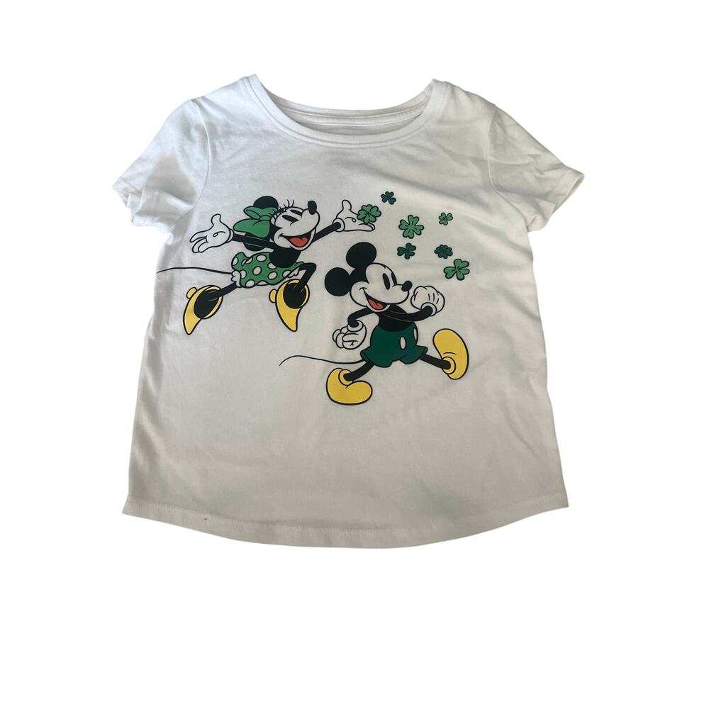 Disney Jumping Beans Green Mickey Minnie Mouse Top Size 4T